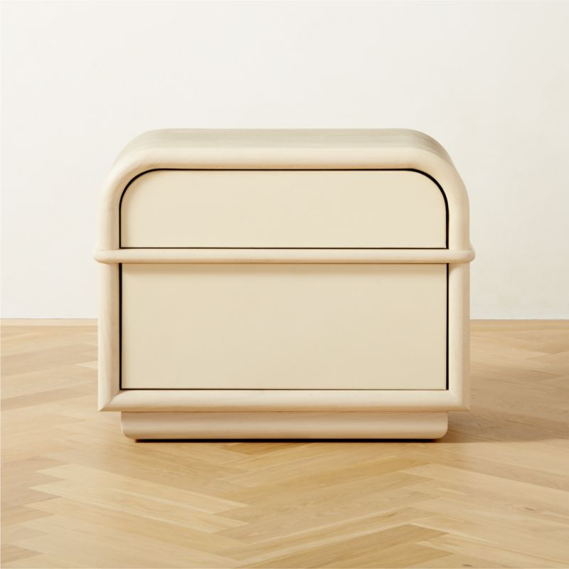 Lobos Modern 2-Drawer White Wood Nightstand + Reviews | CB2 | CB2