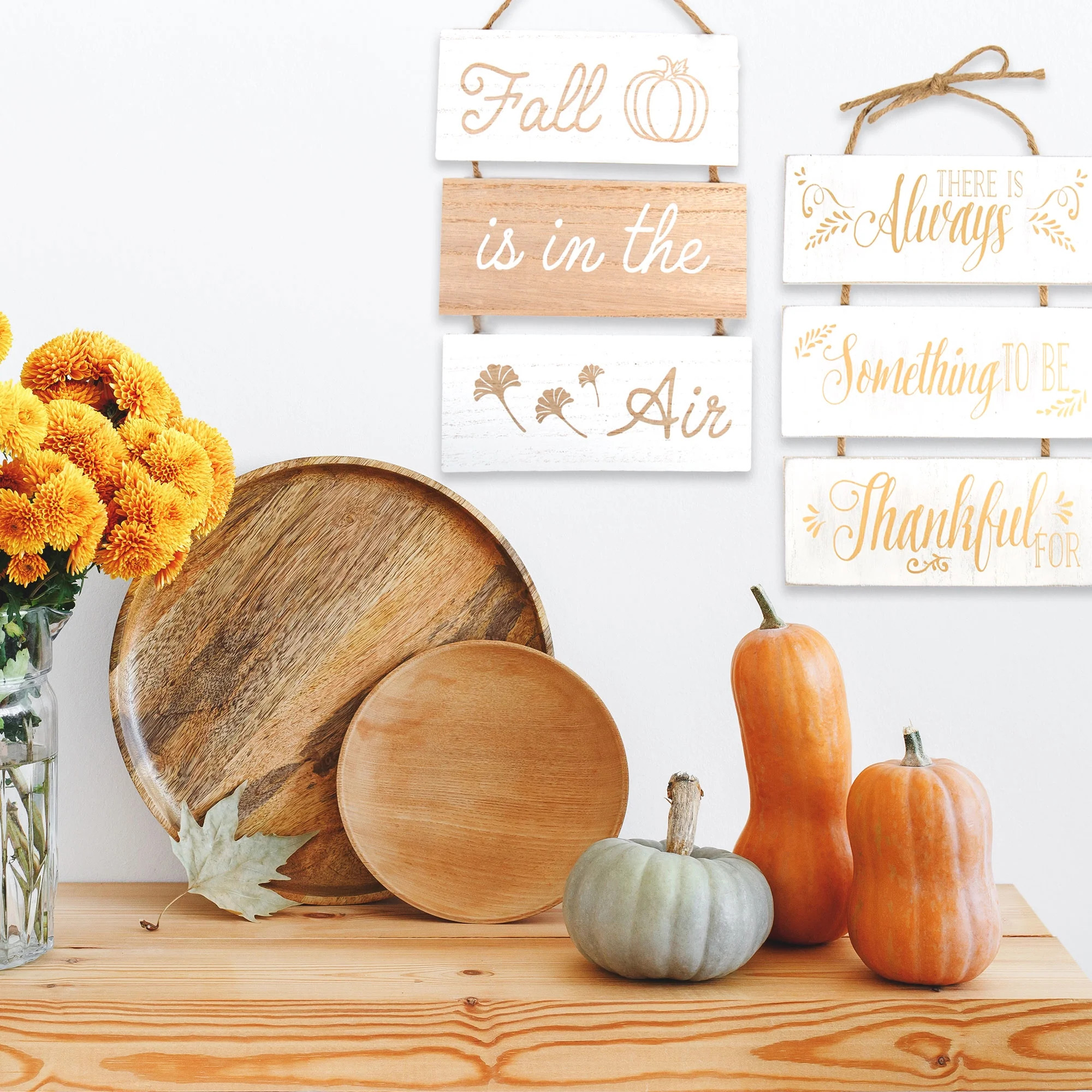 Way to Celebrate Multicolored Harvest "Fall Is In the Air" Wooden Sign Decoration | Walmart (US)