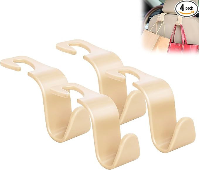 Amooca Universal Multifunctional Car Vehicle Headrest Hook, Organizer Hanger Storage Hook for Bag... | Amazon (US)