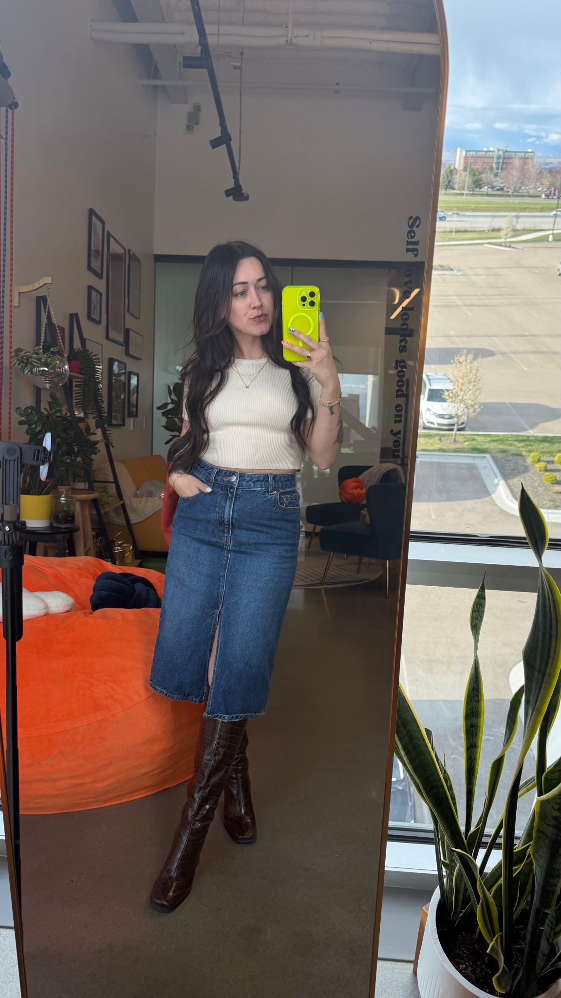 Long denim skirt with brown crocodile boots


#LTKFindsUnder50 #LTKSeasonal #LTKSaleAlert