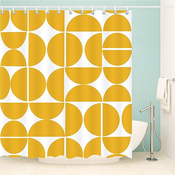 WGFAKJMO Gold Abstract Shower Curtain Geometry Art Patterns Fabric Shower Curtains for Bathroom S... | Amazon (US)