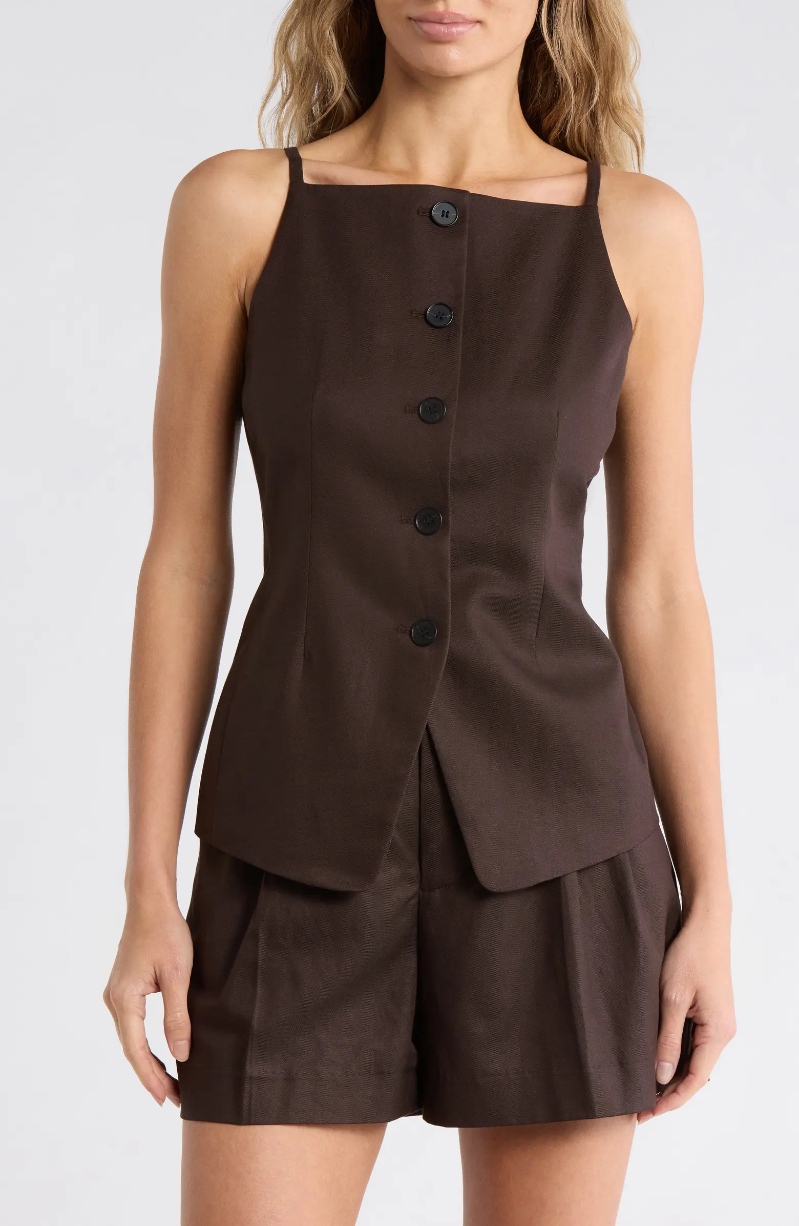 Madewell Harlow Square Neck Drapey Twill Vest | Nordstromrack | Nordstrom Rack