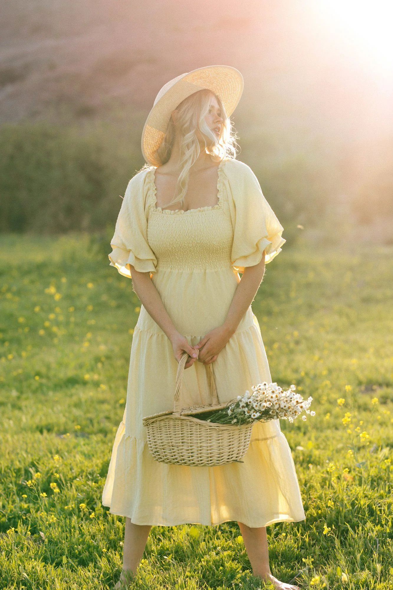 Paige Puff Sleeve Tiered Midi Dress | Morning Lavender