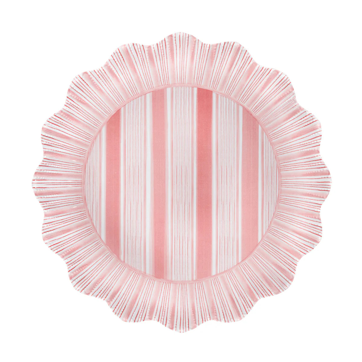 Cabana Stripe Melamine Dinner Plate Assorted, Set of 4 in Multi | Over The Moon