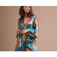 caribbean blue robe, blue floral robe, turquoise bridesmaid dress, teal bridesmaid dress, blue kimono | Etsy (US)