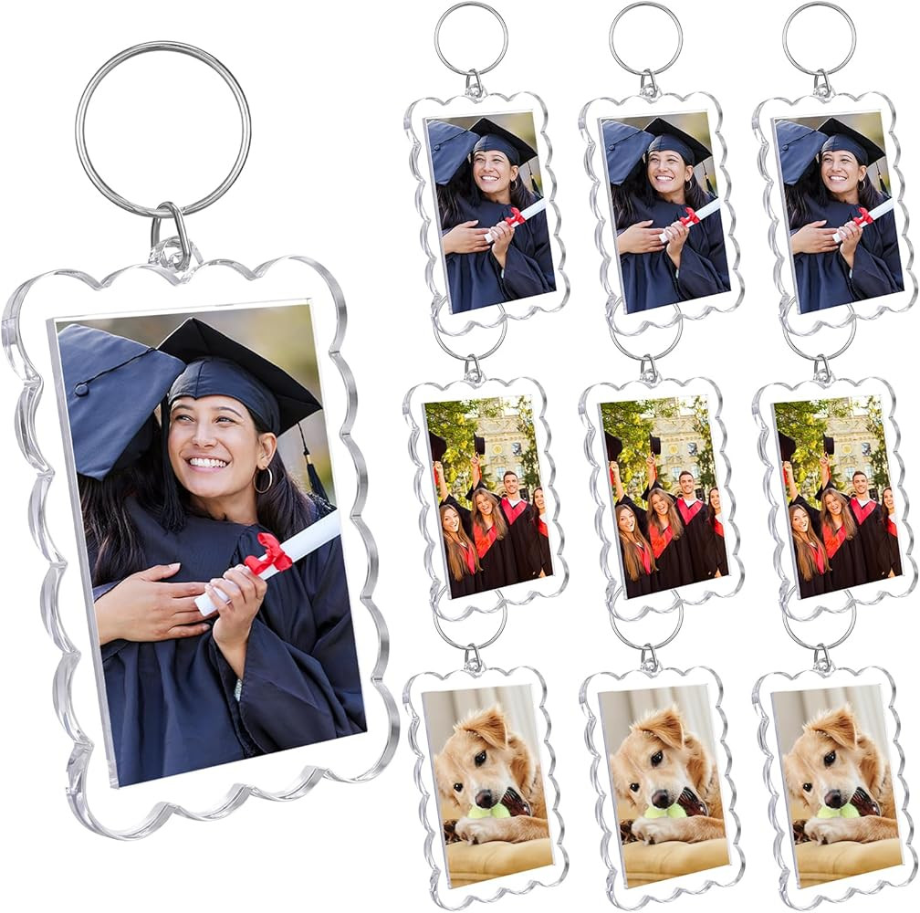 Clear Acrylic Photo Keychain Holder 2 x 3'' Photo Insert Picture Frame Keychain Making Kit DIY Gr... | Amazon (US)
