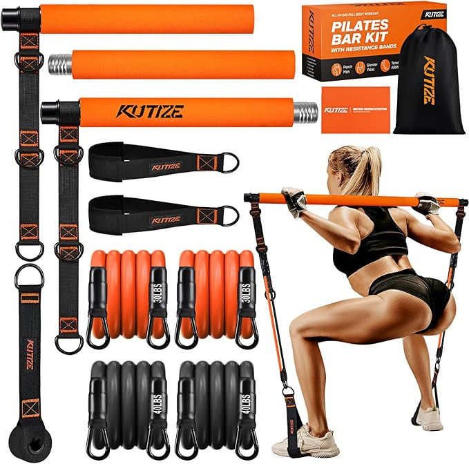 Pilates Bar Kit with Resistance Bands, Pilates Equipment, Multifunctional Pilates Bar for Women &... | Amazon (US)