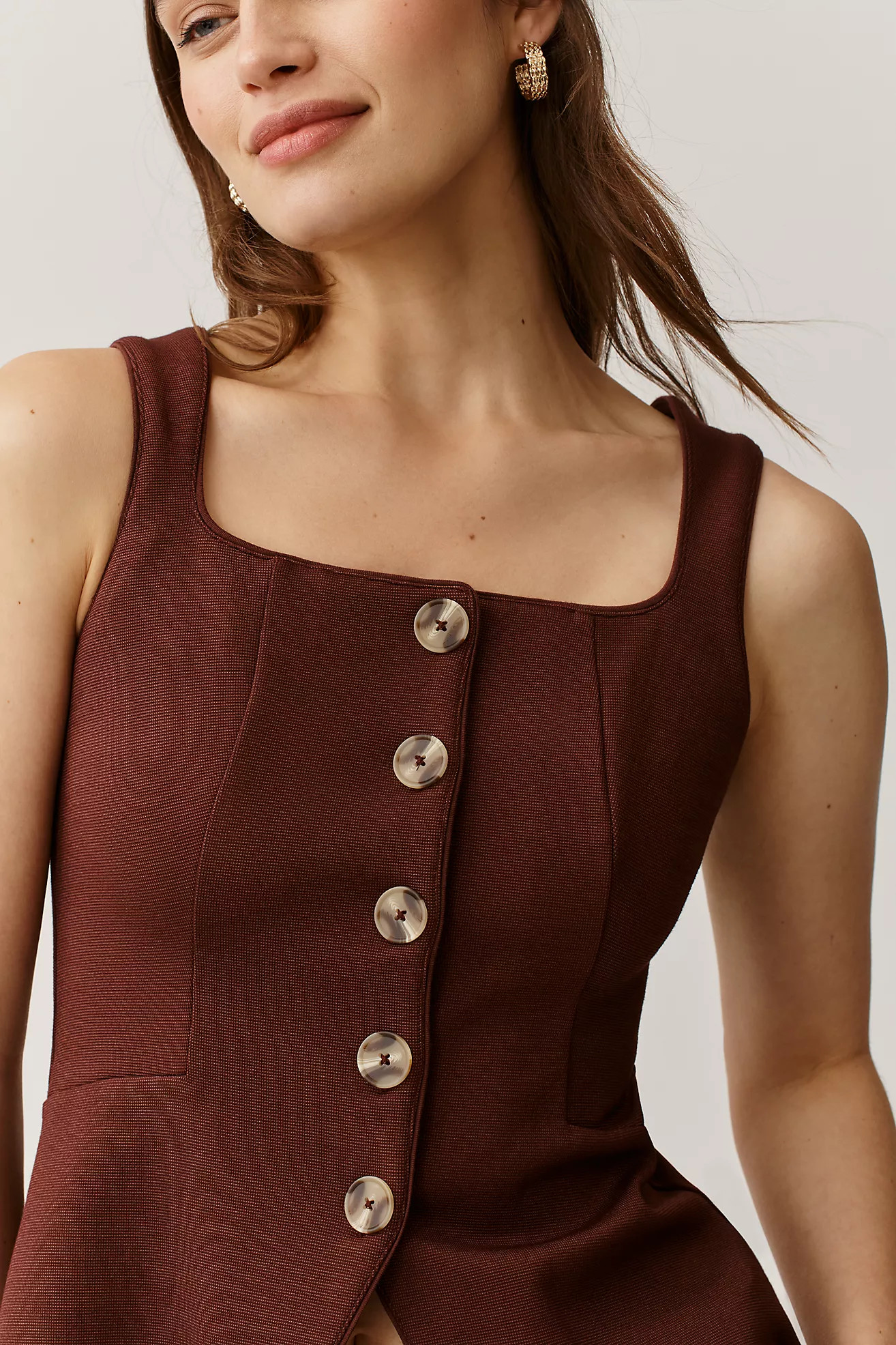 Maeve Structured Longline Vest | Anthropologie (US)