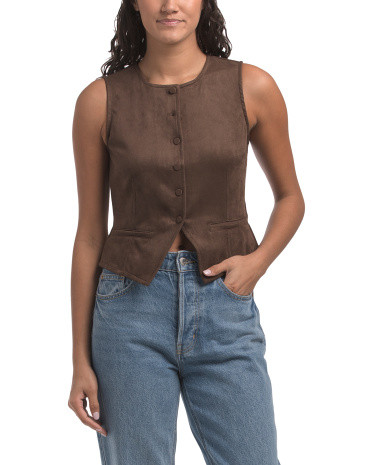 Faux Suede Vest | TJ Maxx