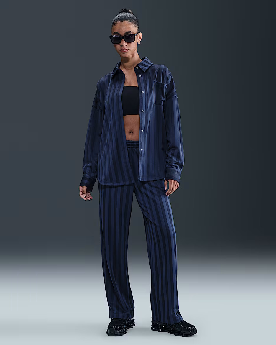 Nike SportswearWomen's Oversized Jacquard Striped Button-Down Shirt | Nike (US)