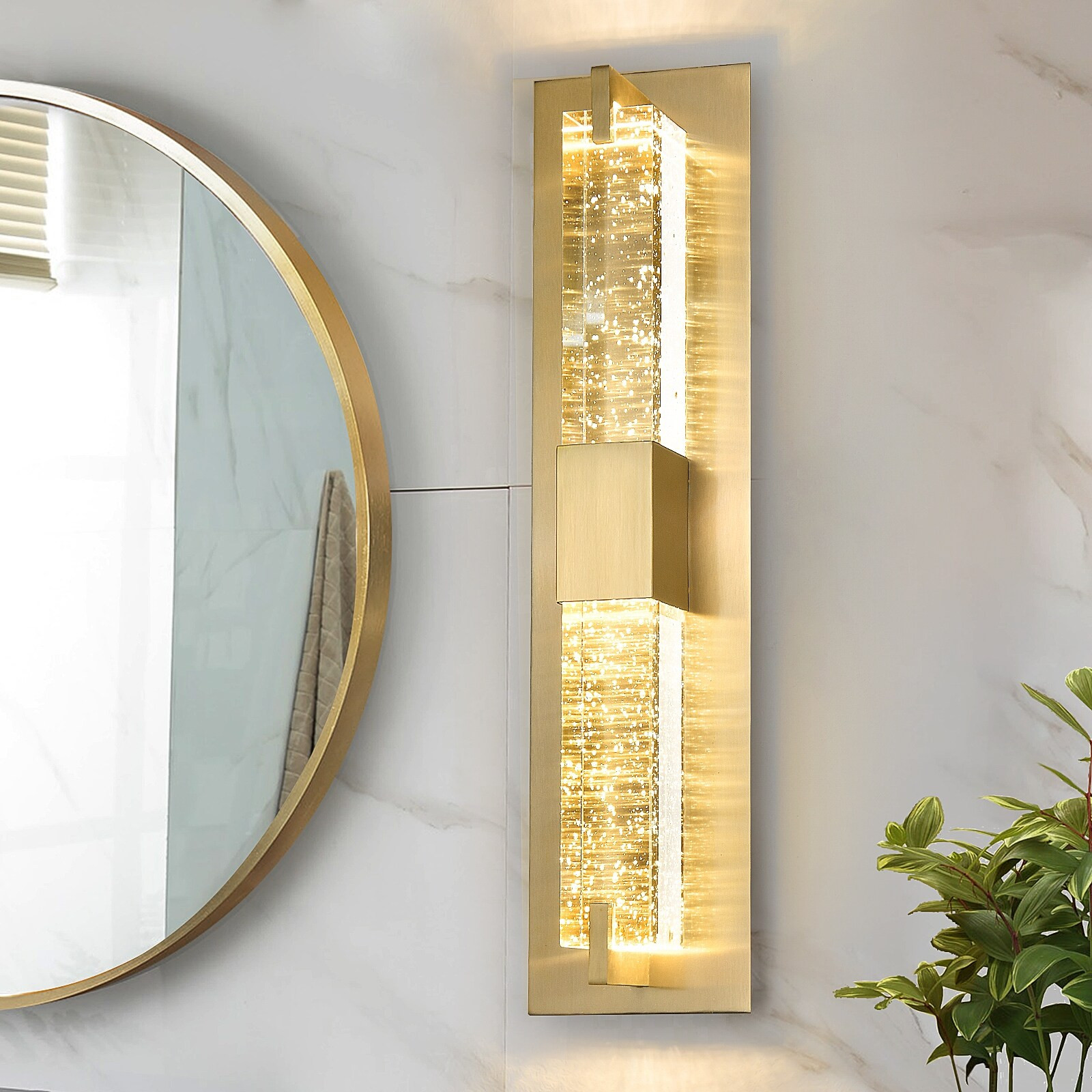 Gold Wall Sconce Modern Bathroom Sconces Wall Lighting W/ Cr | Bed Bath & Beyond