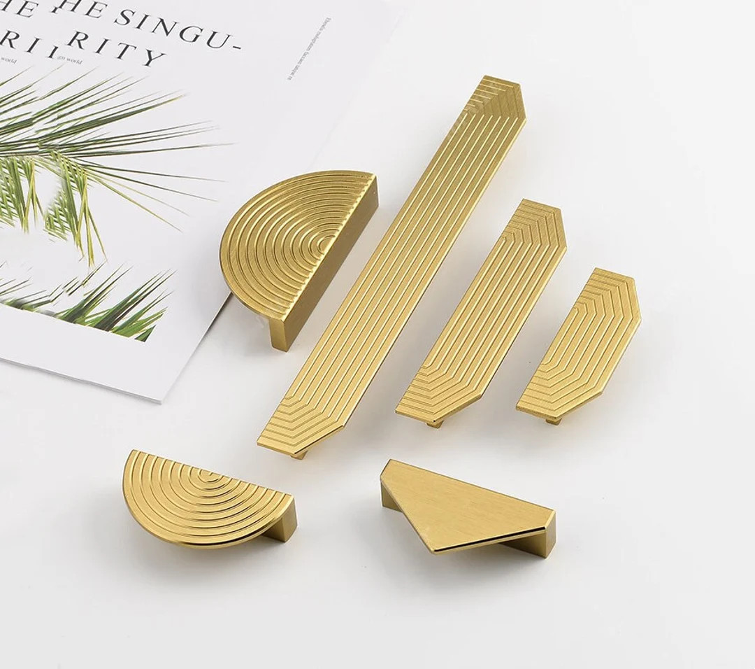 Multiple Styles Semicircle Gold Handles Drawer Dresser Cupboard Pulls Kitchen Cabinet Pulls Moder... | Etsy (US)