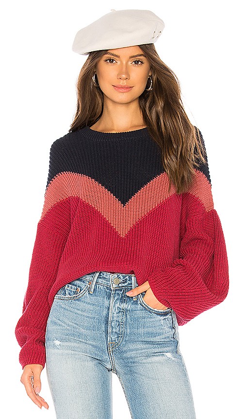 1. STATE Chevron Front Sweater in Lush Berry | Revolve Clothing (Global)