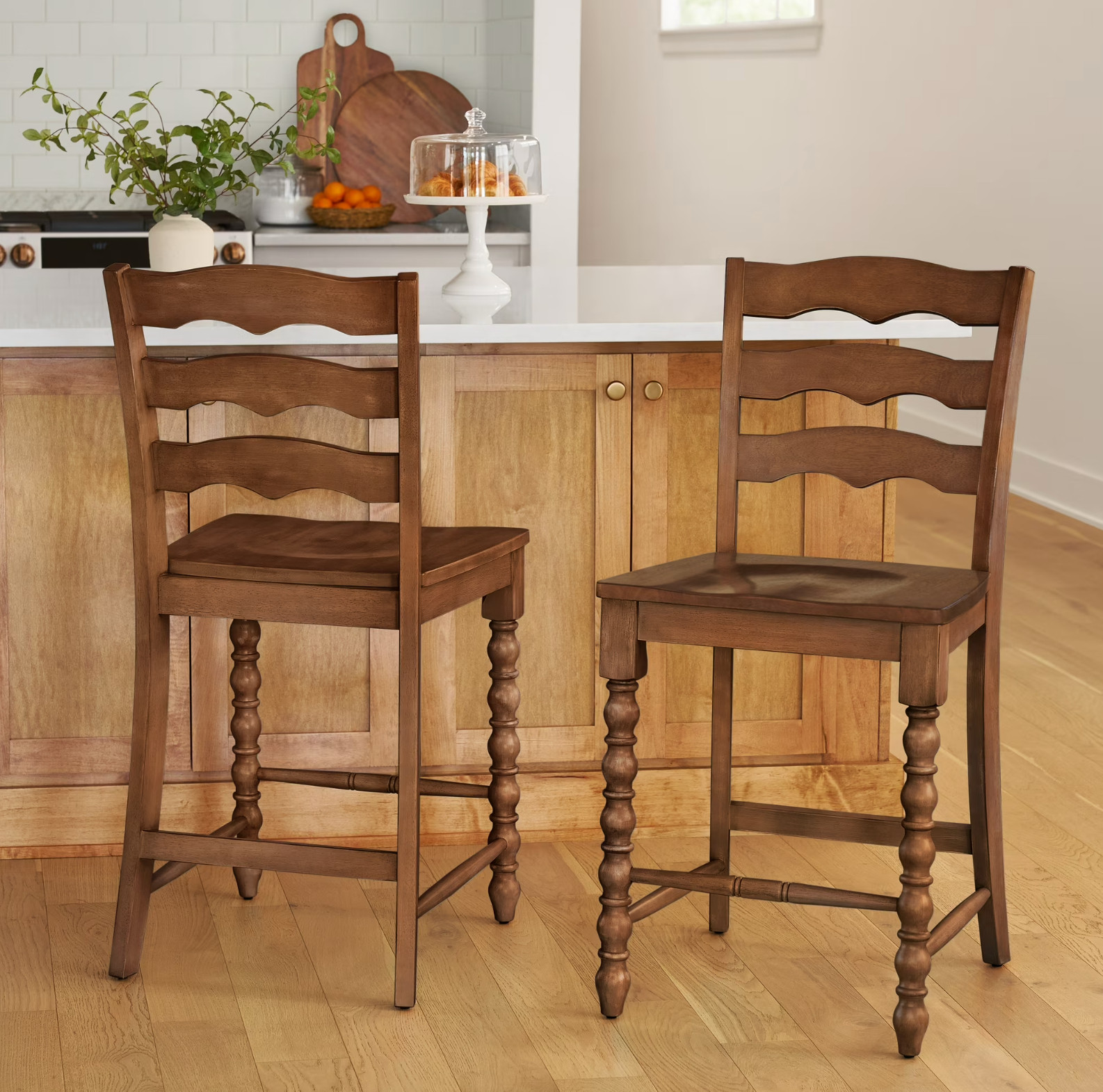 Counter-height wood chairs

#LTKHome
