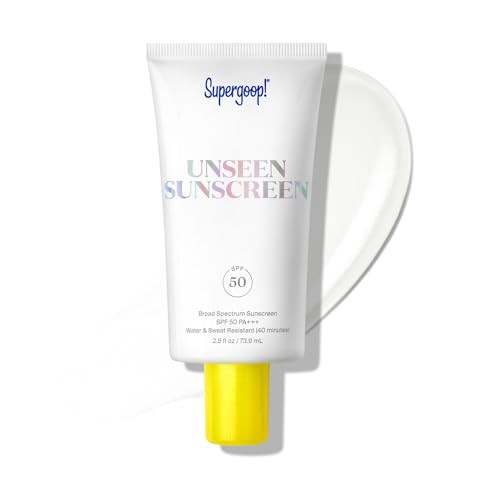 Supergoop! Unseen Sunscreen - SPF 50 - Clear & Invisible Face Sunscreen + Broad Spectrum + Makeup-Gripping Primer - Weightless, Scentless, Oil Free - For All Skin Types & Tones - 2.5 fl oz | Amazon (US)