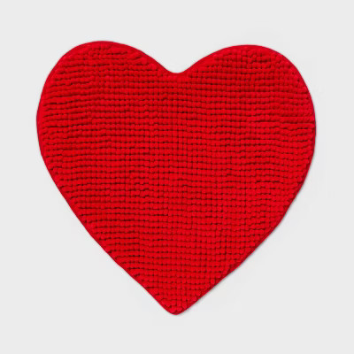 24" Valentine's Day Heart Shaped Bath Rug Red - Room Essentials™ | Target