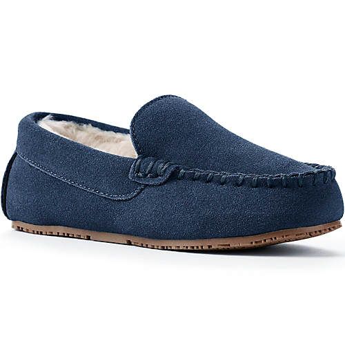 Kids Suede Leather Moccasin Slippers | Lands' End (US)
