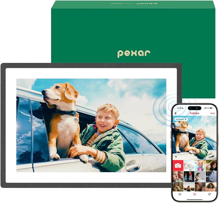 pexar Digital Picture Frame (Powered by Lexar), 10.1-inch Anti-Glare IPS Touch Screen, Wi-Fi Digi... | Amazon (US)
