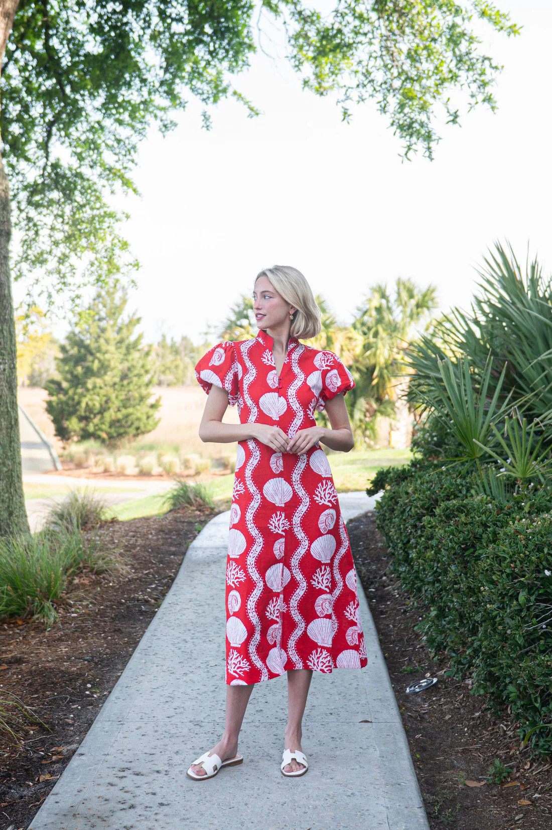 Sea Stripe Puff Sleeve Button Front Shirt Dress | Sail to Sable