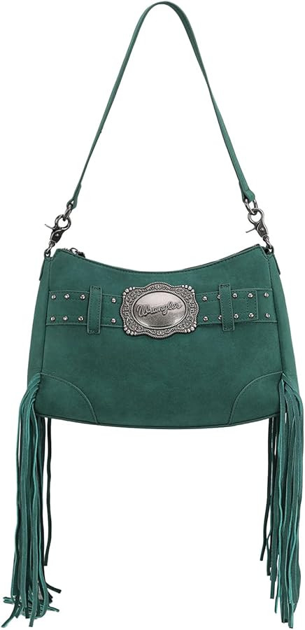 Montana West X Wrangler Hobo Bag for Women Fringe Western Shoulder Bag Vegan Suede Tassel Hippie ... | Amazon (US)