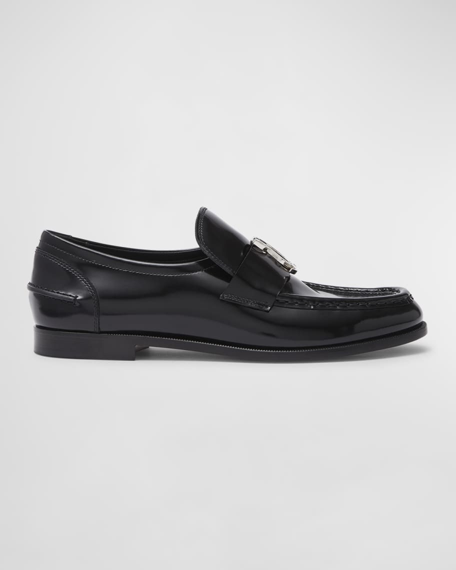 Christian Louboutin Flat Leather Red Sole Loafers | Neiman Marcus