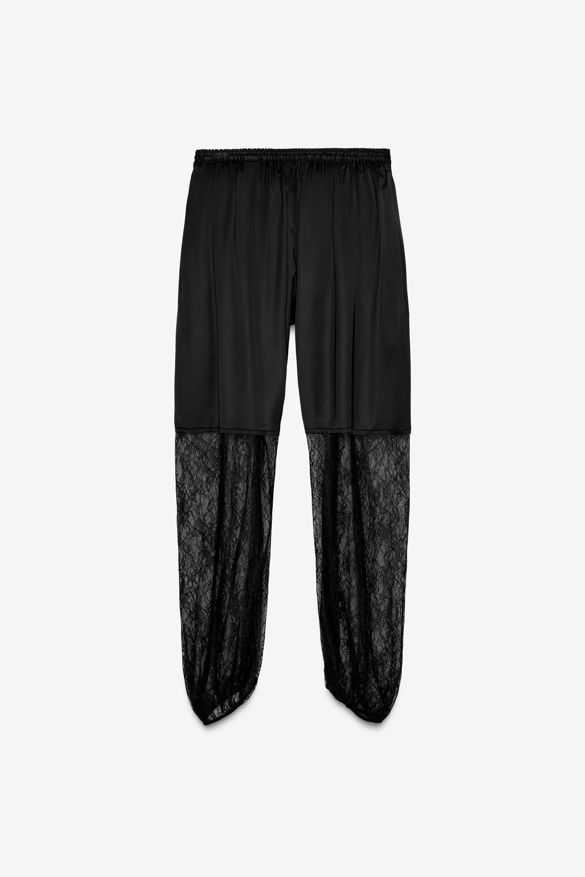 LIMITED EDITION LACE COMBINED TROUSERS | Zara UK