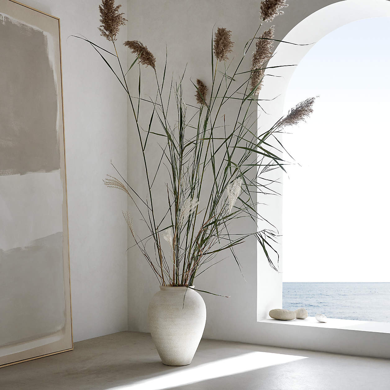 Ophelia Matte Natural Large Vase 17" + Reviews | Crate & Barrel | Crate & Barrel