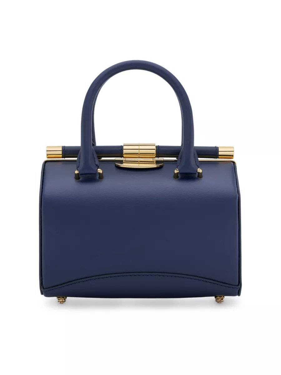 Shop Tyler Ellis Jamie Doctor Top Handle Bag Small in Du Puy Leather | Saks Fifth Avenue | Saks Fifth Avenue