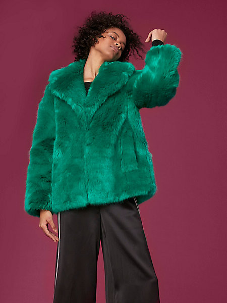 DVF Faux Fur Collared Jacket | Diane von Furstenberg - DVF World