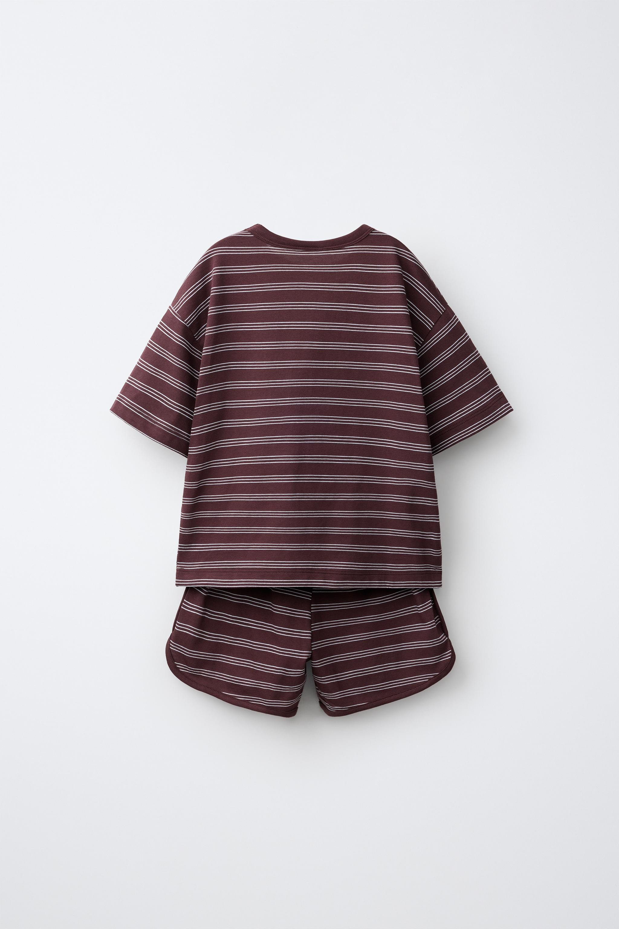 STRIPED T-SHIRT AND BERMUDA SHORTS JOGGING SET | Zara US