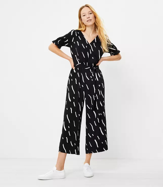 Brushstroke Wrap Jumpsuit | LOFT | LOFT