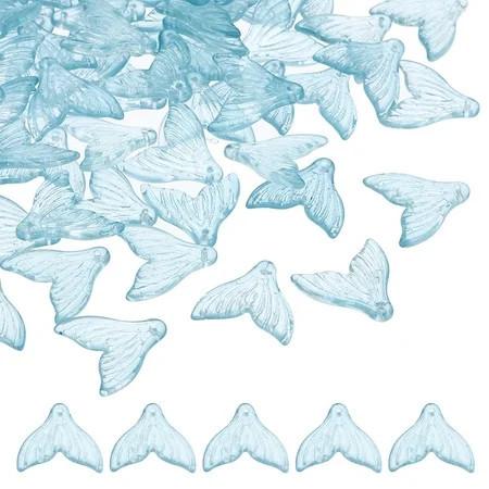 Uxcell Fish Tail Crystal Glass Beads 100 Pack Fish Bead Handcrafted Glass Spacer Bead Light Blue | Walmart (US)
