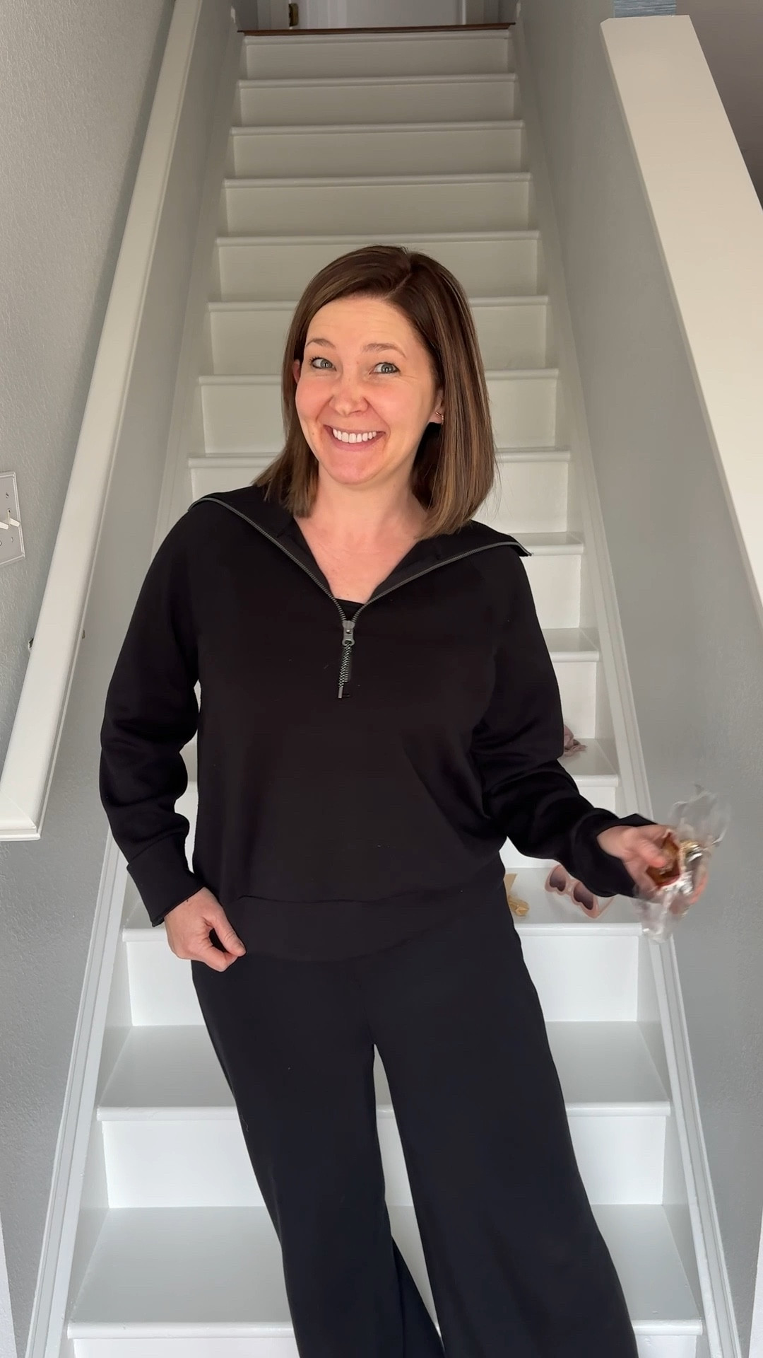 Been wearing this set on repeat - quite literally. 

ALWAYSAGNES wearing a medium in both the half zip and wide leg bottom. 

Spanx Air Essentials, travel outfit, ootd 

#LTKootd #LTKOver40