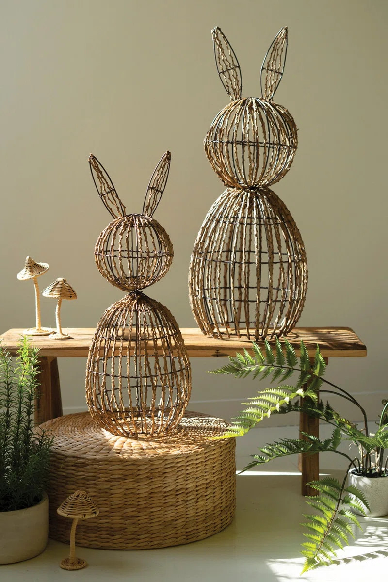 SET OF TWO TWIG AND IRON RABBITS (Set of 2) | Wayfair North America