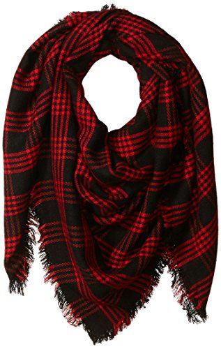 D&Y Women's Two-Tone Plaid Woven Check Scarf, Red, One Size | Amazon (US)
