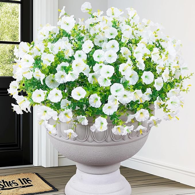 MARTINE MALL 12 Bundles Look Real Artificial Flowers for Outdoors, Realistic Fake Outdoor Flowers... | Amazon (US)