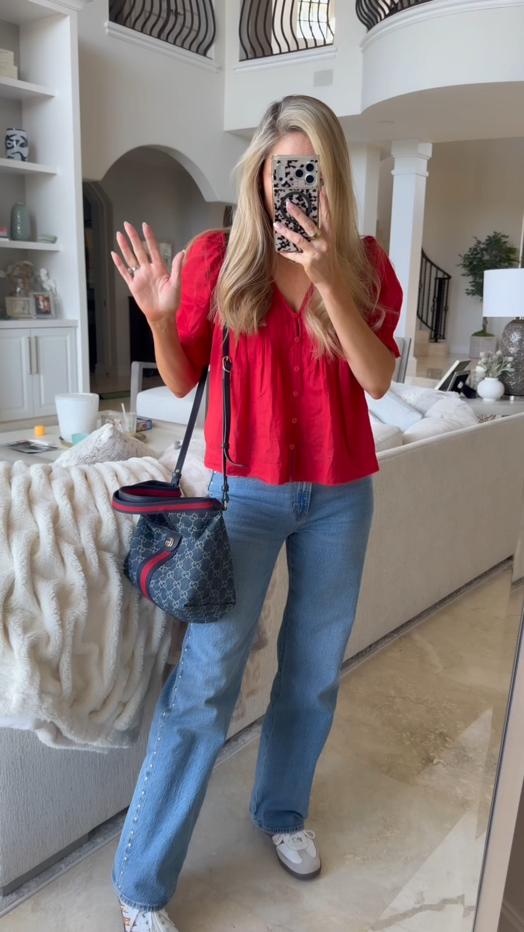 Cute spring outfit. Love these studded denim. Wearing 27
Red airy top wearing small 

#LTKOver40 #LTKootd #LTKFestival