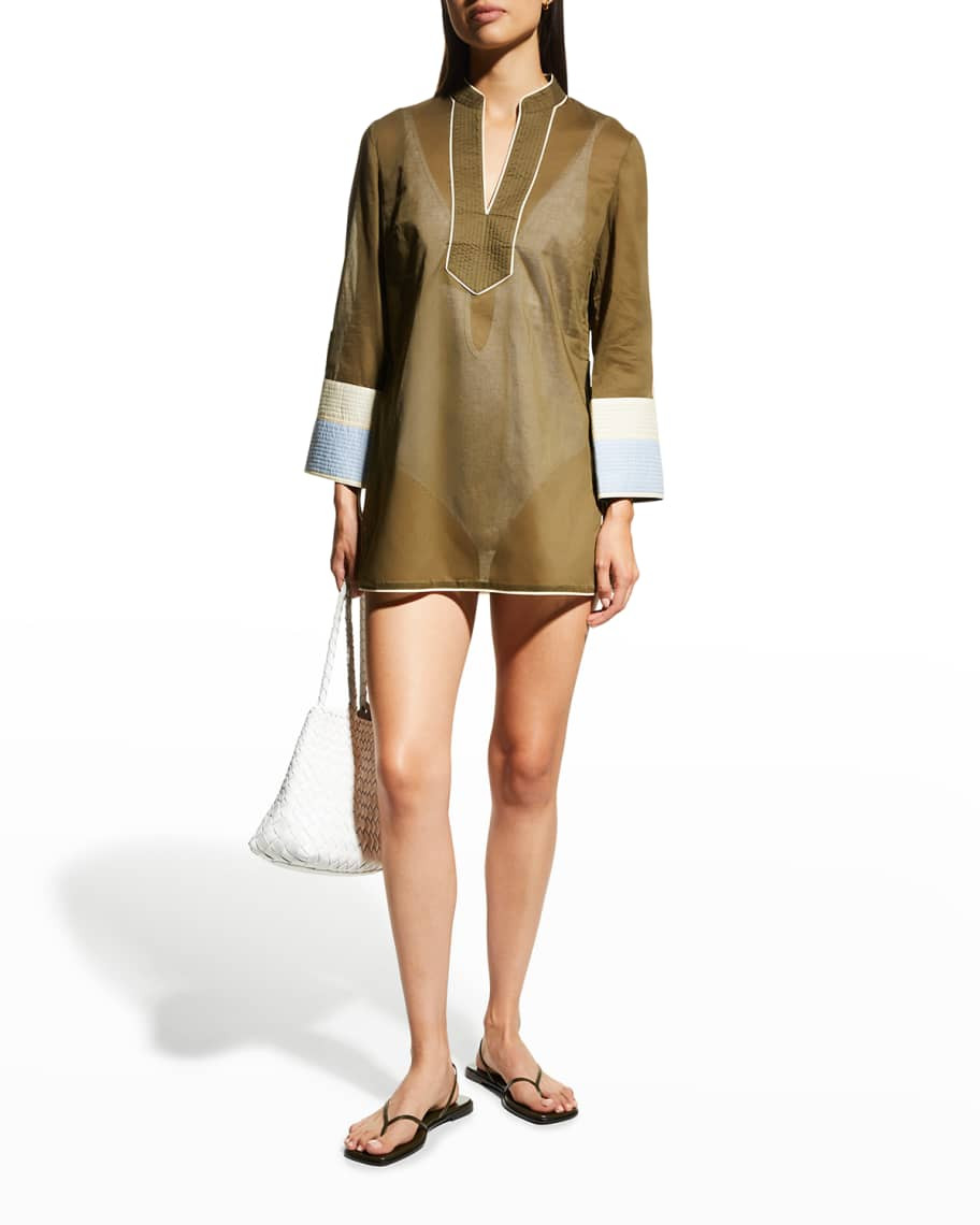 Colorblocked Cotton Tunic | Neiman Marcus