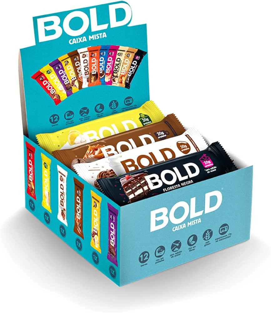 Barra de Proteína BOLD Snacks Mista (20g de Proteína) - Caixa com 12 unidades | Amazon (BR)