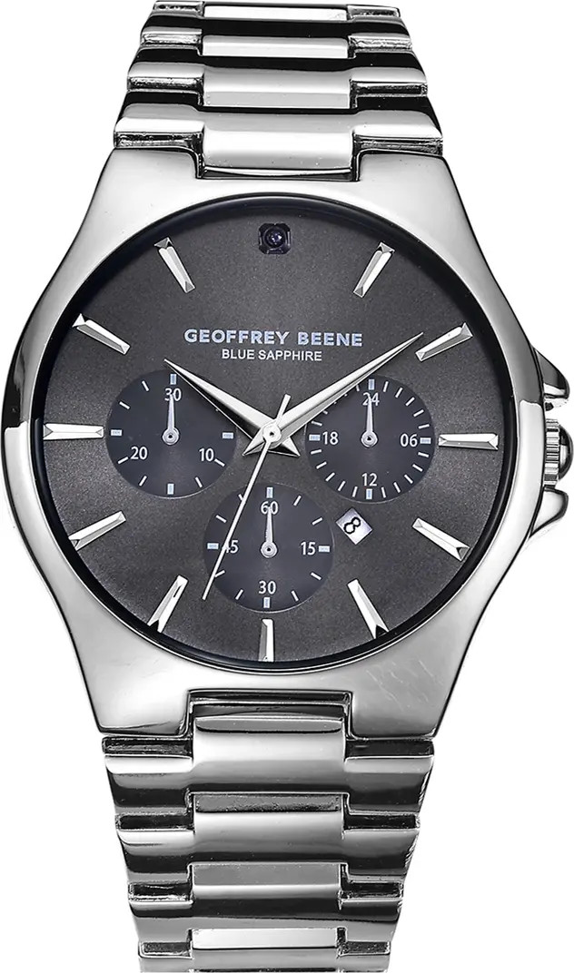 GEOFFREY BEENE Blue Sapphire Chronograph Bracelet Watch, 42mm | Nordstromrack | Nordstrom Rack
