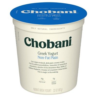 Chobani Plain Nonfat Greek Yogurt - 32oz | Target