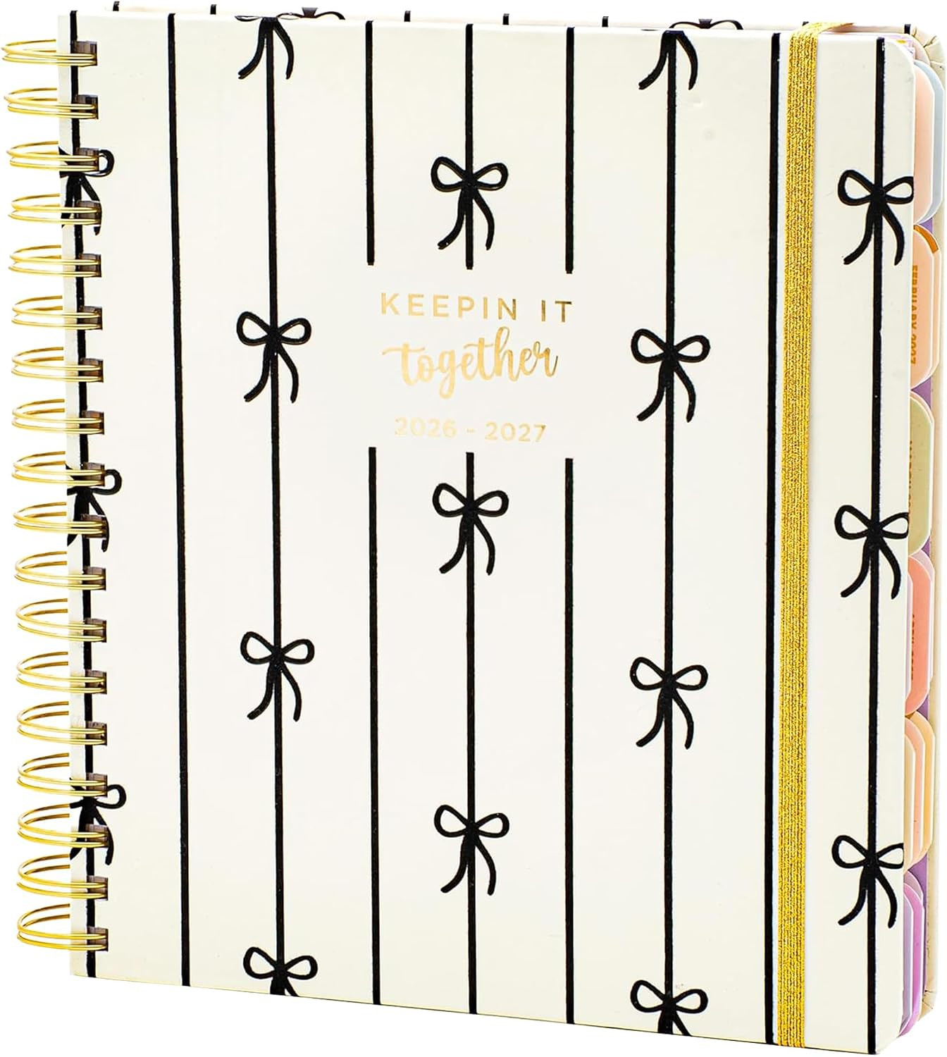 Academic 18-Month Planner 10" x 10" Aug 2026-Jan 2028, Black Bows | Amazon (US)