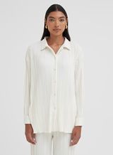 Cream Plisse Shirt - Palais | 4th & Reckless