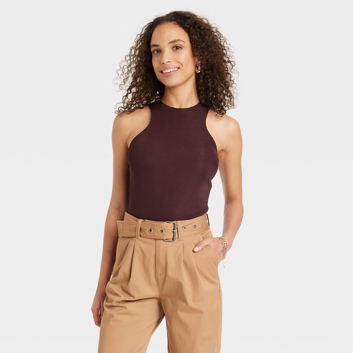 Women's Slim Fit High Neck Tank Top - A New Day™ | Target