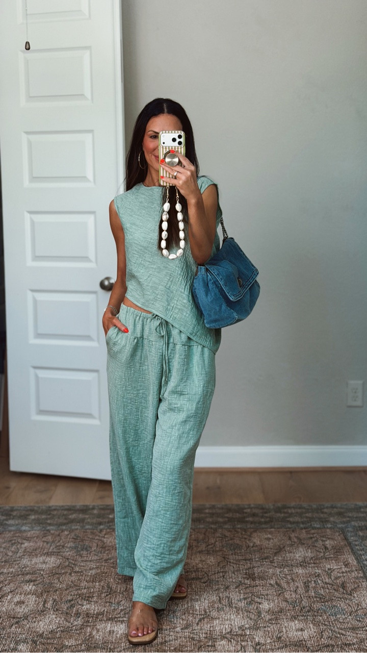 Amazon summer set 
I’m 5’6”1/2 - 120lbs
wearing a small in the green, medium in the brown. 
Let me know if you have any questions! 
#amazonfashion #matchingset #summeroutfits

Amazon Outfits. Summer Outfits. Matching Sets. Amazon Fashion. Mom Outfit Ideas.

#LTKootd #LTKOver40