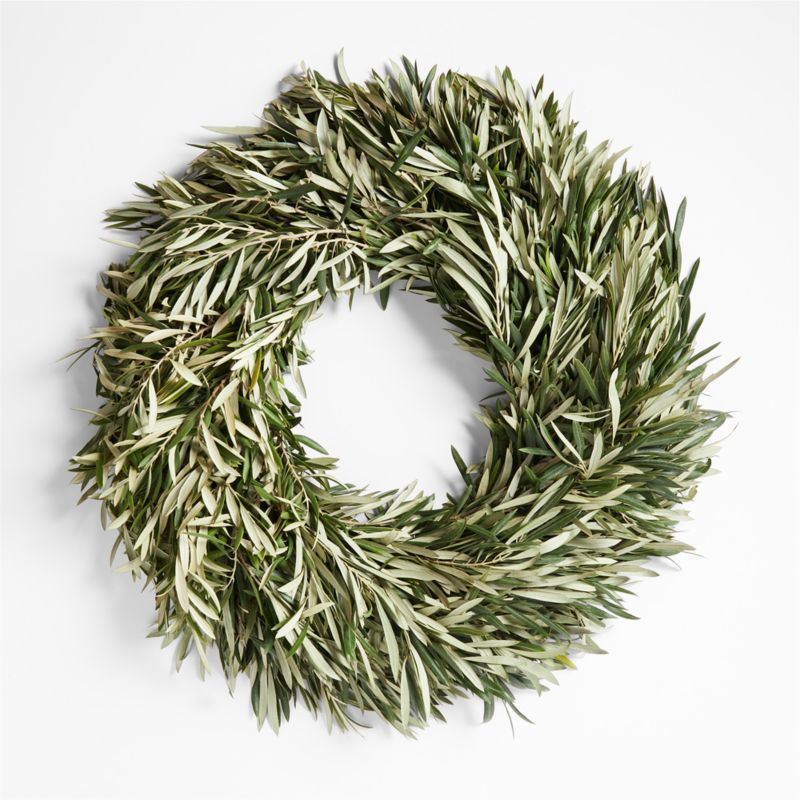 Live Olive Wreath 30" + Reviews | Crate & Barrel | Crate & Barrel