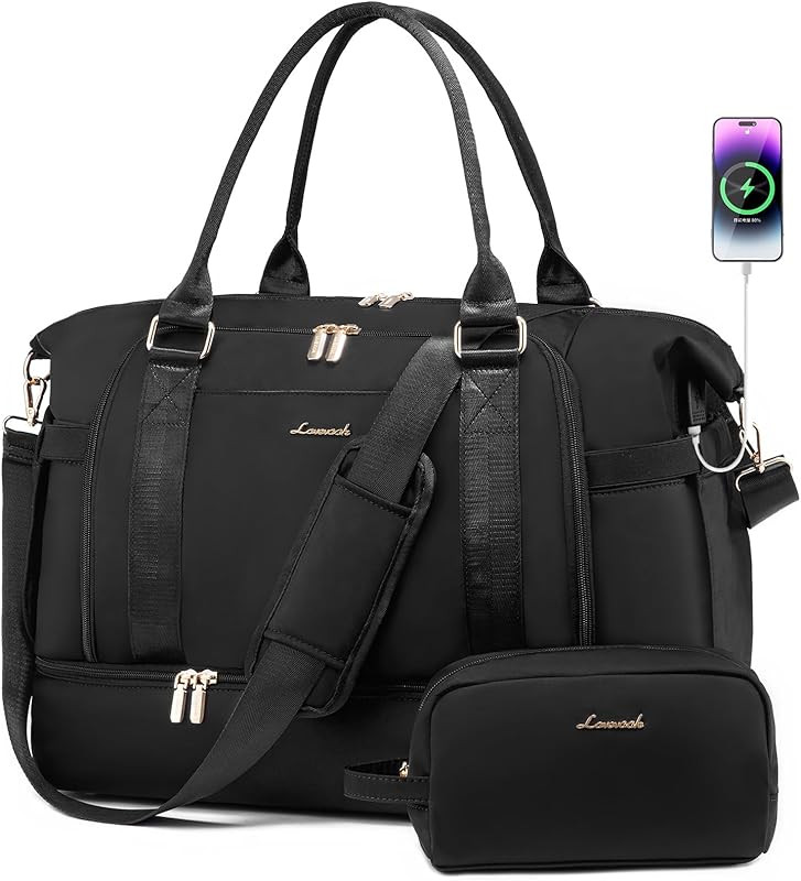 Gym Bag for Women LOVEVOOK Travel Duffel Bag with USB Charging Port,Weekender Bags for Women with... | Amazon (US)