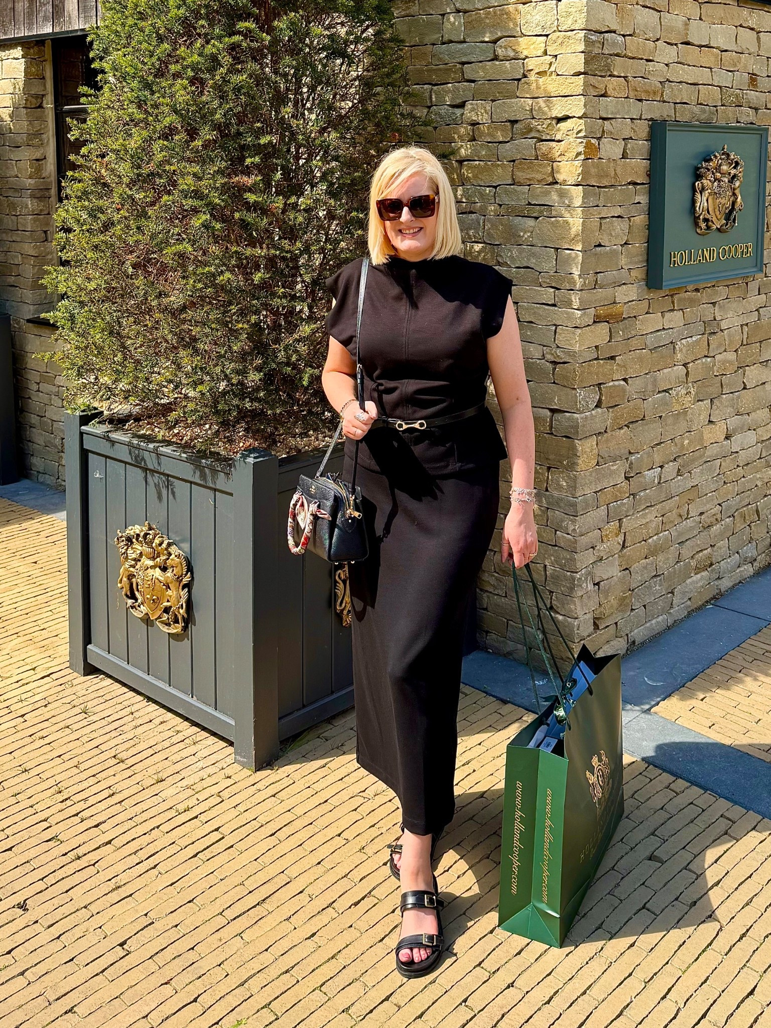 Hi everyone! Co-ord sets are so on trend this summer &amp; I’m sure it’ll continue through to autumn. I love this black top &amp; skirt set. It’s so chic looking yet very comfortable, I actually wore it to travel in. It’s also available in other colours. Also wearing Gucci sunglasses  


U.K. blogger, coord, river island, tall, 40 plus, midsize .