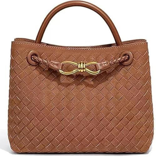 Suede Woven Tote Bag for Women Retro Woven Bag Handbag Bow Shoulder Satchel Suede Crossbody Purse Top Handle Tote Handbags | Amazon (US)