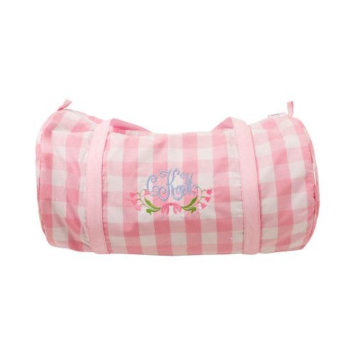 Pink Check Duffel Bag | Cecil and Lou